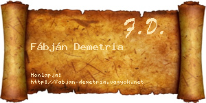 Fábján Demetria névjegykártya