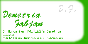 demetria fabjan business card